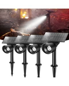 Linkind Solar Landscape Spot Lights Outdoor 6500K with 24° Beam Angle – Daylight, 4 Pack