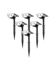 Linkind 2-in-1 StarRayS Solar Outdoor Spot Lights 12 LEDs - Daylight White, 6 Pack 