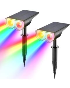StarRay 16 LEDs Solar Spotlights Outdoor Lights - Multicolor,2 Pack