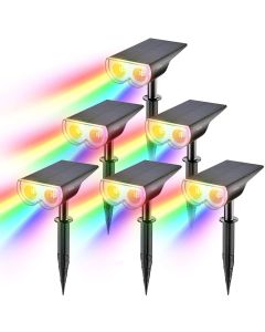 Linkind StarRay 16 LEDs Solar Spotlights Outdoor Lights - Multicolor,6 Pack
