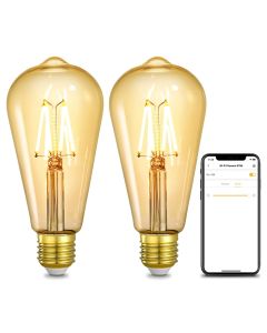 Linkind E26 Smart WiFi Edison LED Bulbs - Soft White, 2 Pack